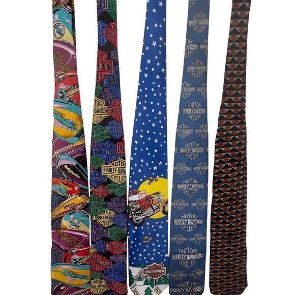 LOT of 5! Harley Davidson Ties ice for each season! Harley Davidson Christmas - Picture 2 of 16